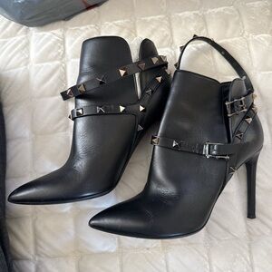 Valentino Garavani Black Studded Ankle Booties